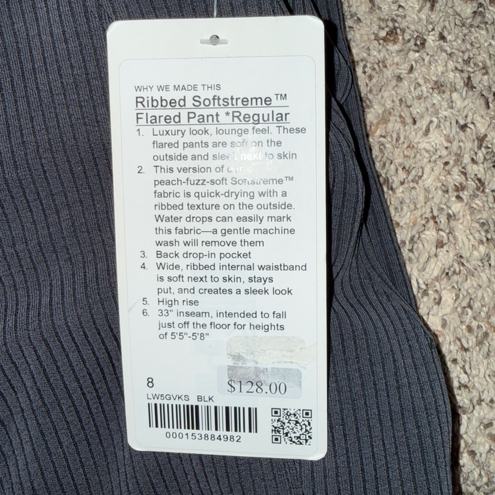 Lululemon Ribbed Softstreme Flared Pants - Black Size 8